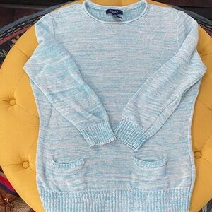 Chaps Light Blue Women's Crew Neck Sweater